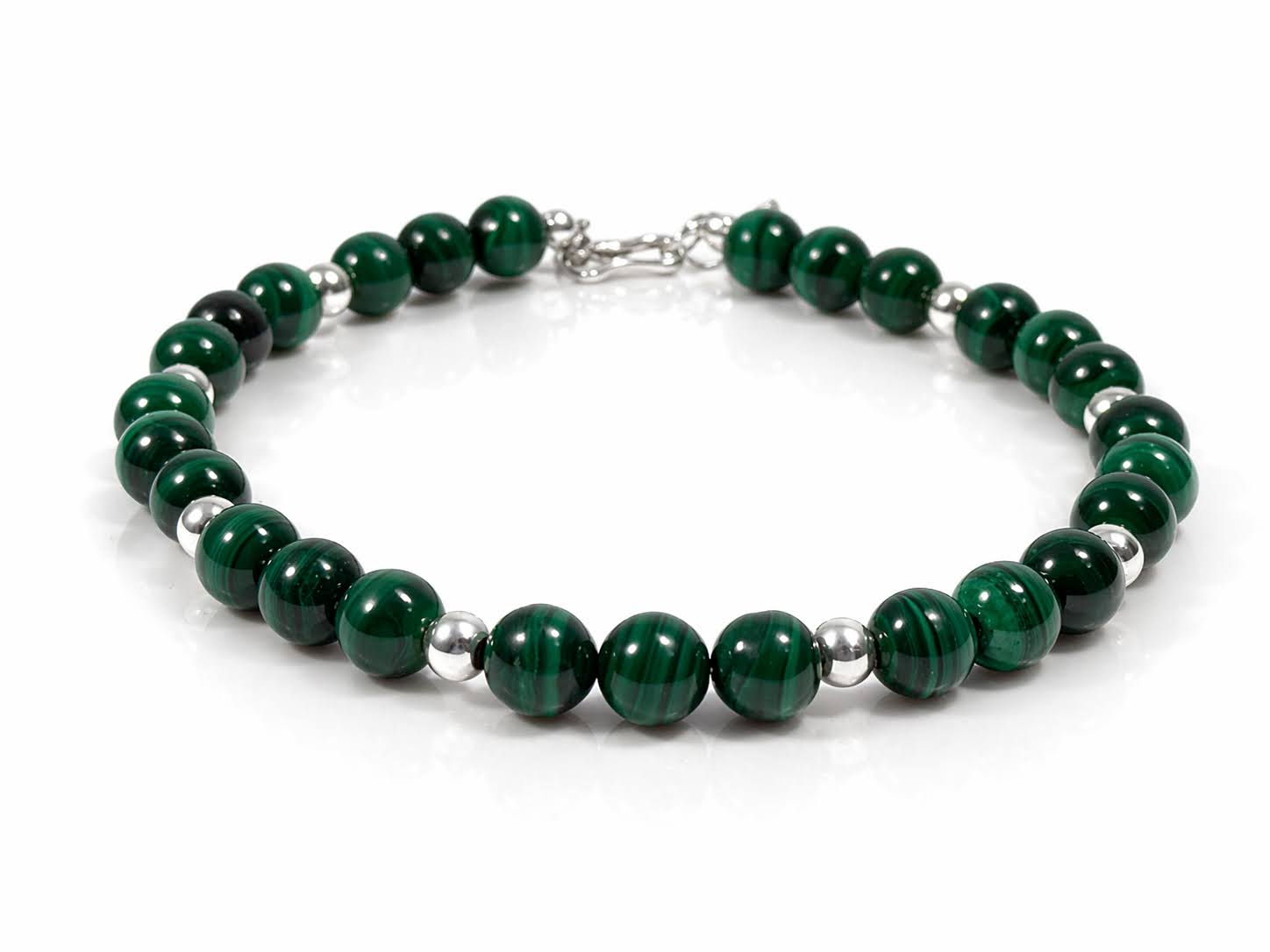 Gemora Malachite II - Malachite bracelet with sterling silver 925
